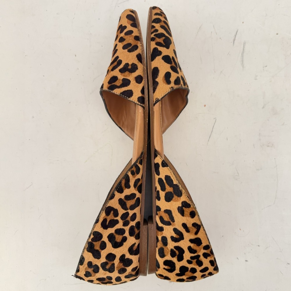J.Crew Flats Zoe Leopard Calf Hair d'Orsay Flats Womens 8 Animal Print - Picture 4 of 10